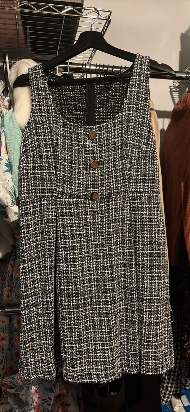 SHEIN Women's Black & White Tweed Dress Size US 12