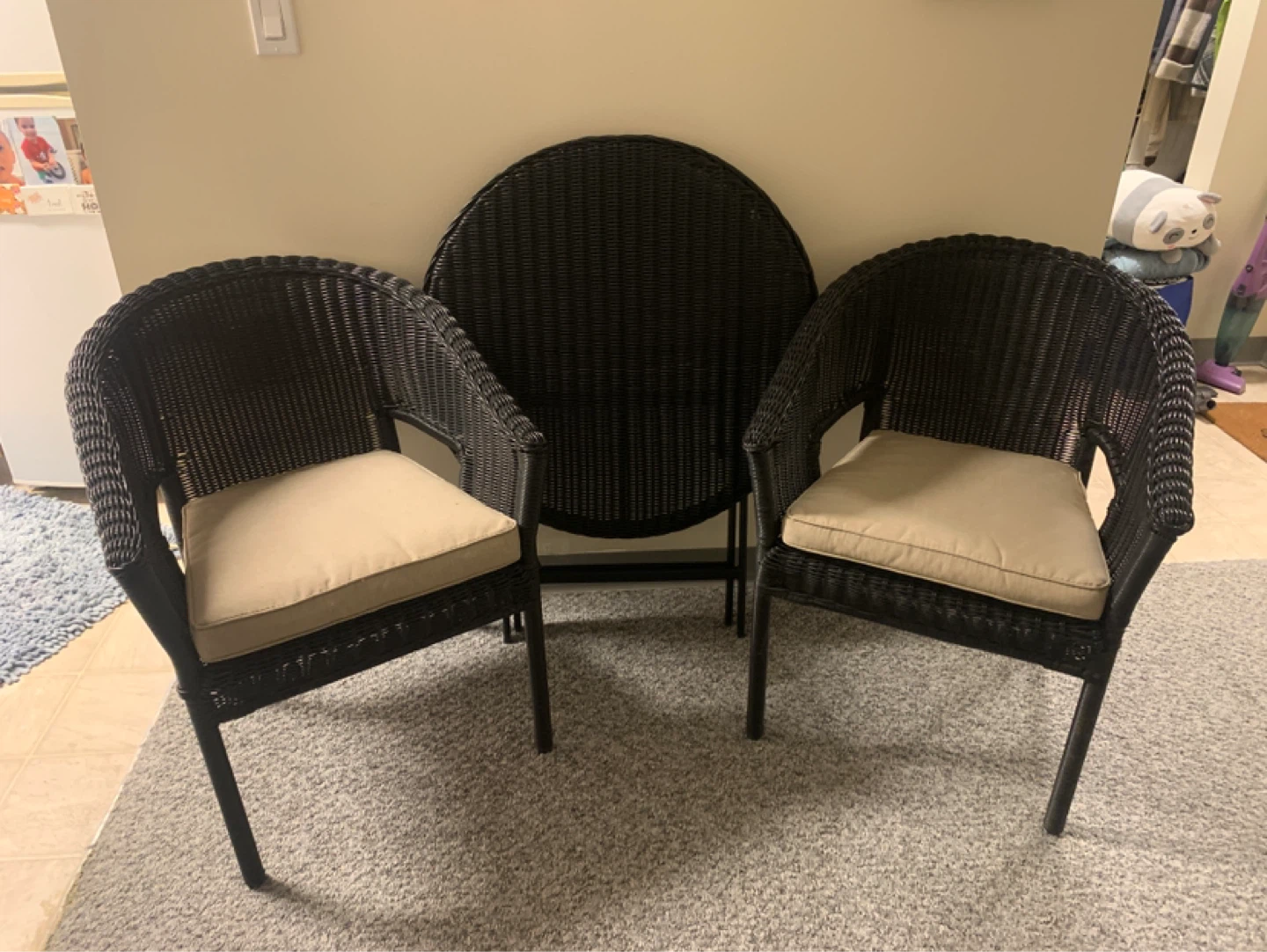 Wicker Bistro Set with 2 Chairs and Table - photo 2