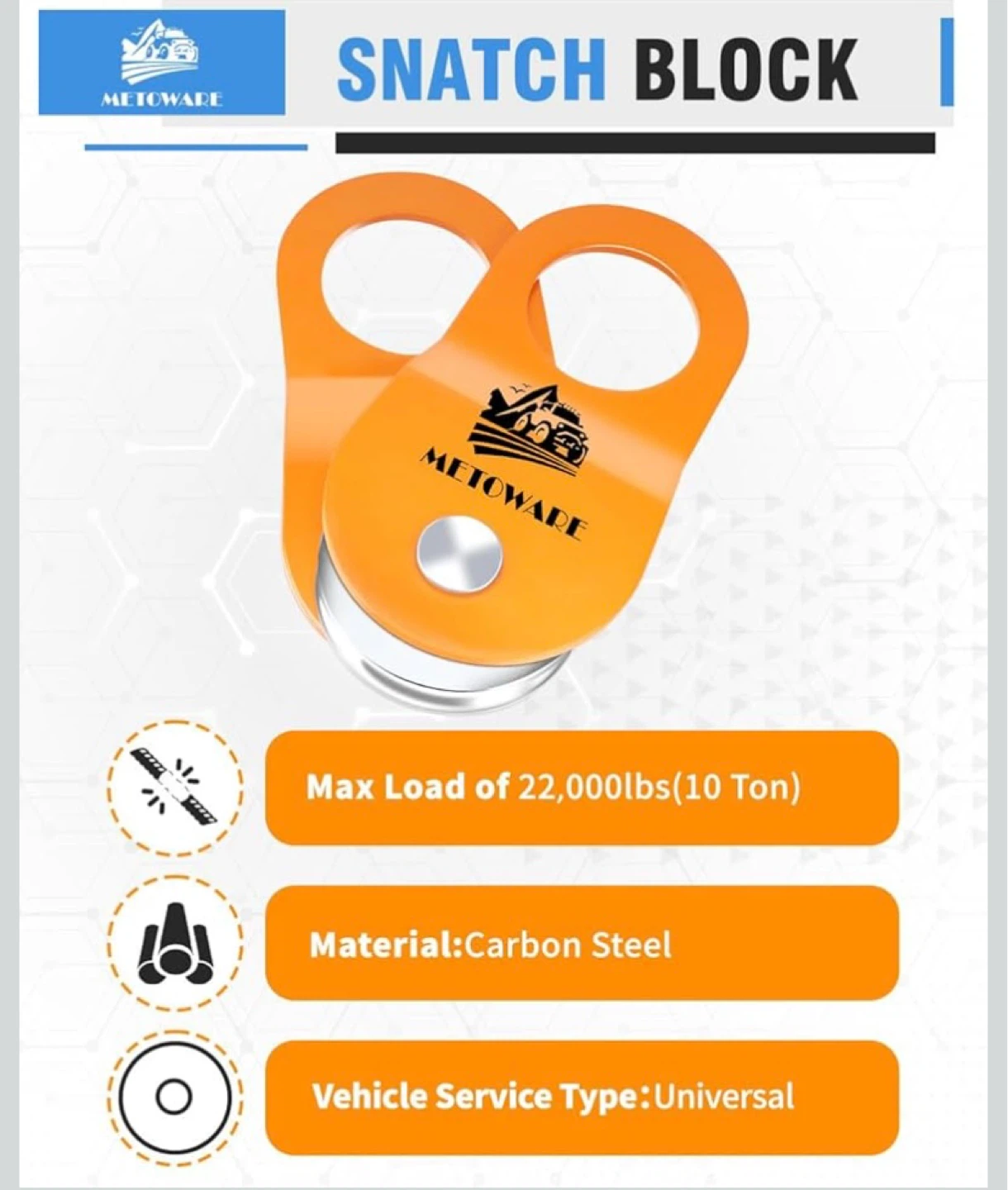New Offroad Recovery Kit Tree Saver D Ring Shackles Snatch Block - photo 2