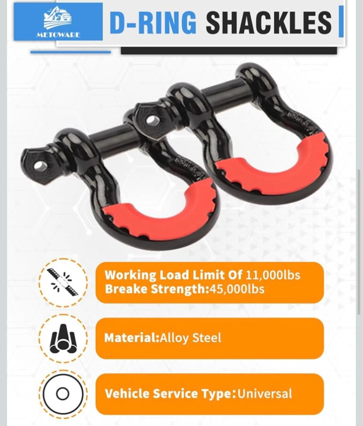 New Offroad Recovery Kit Tree Saver D Ring Shackles Snatch Block - photo 4