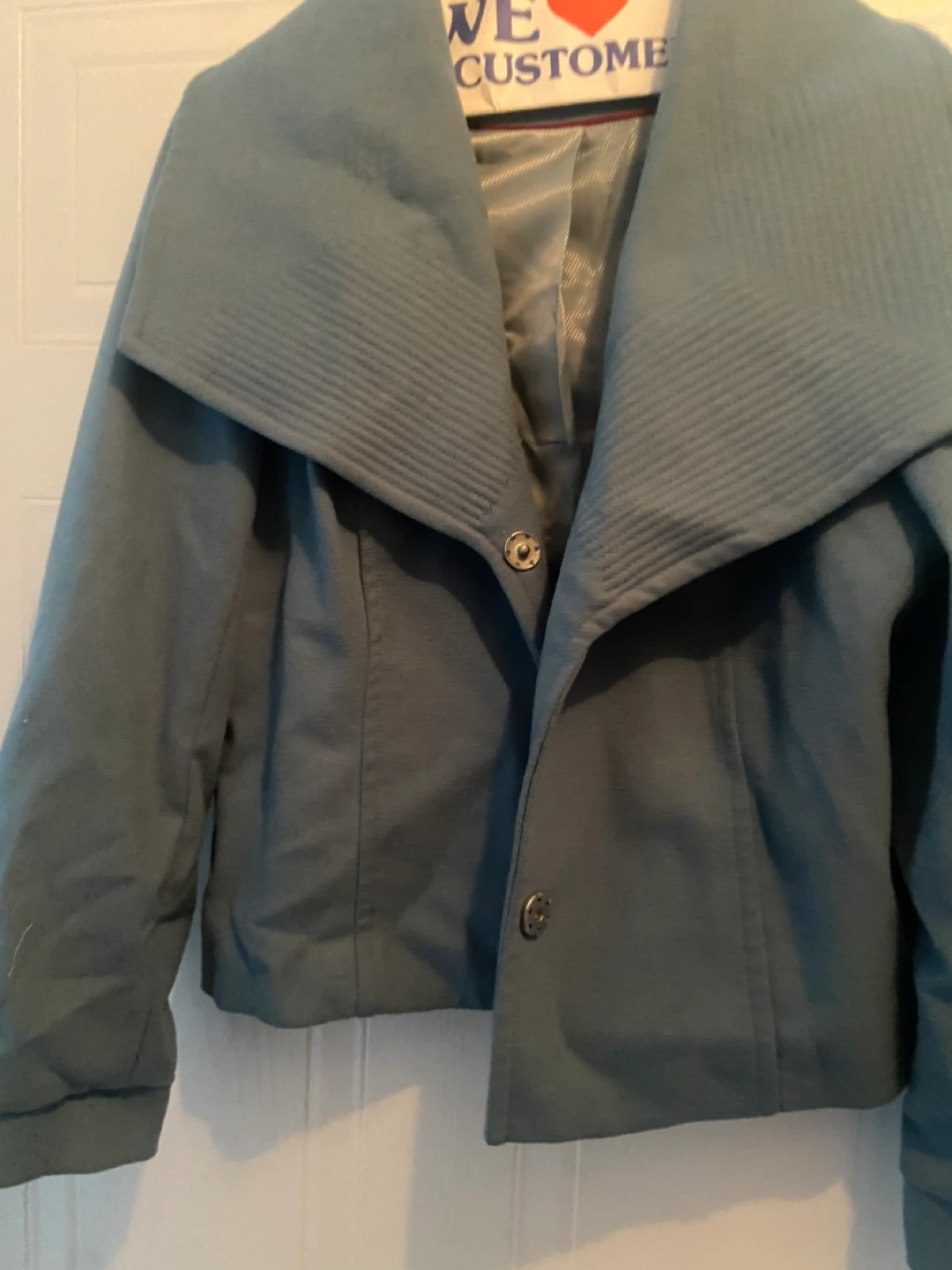 Blue Collared Cropped Jacket
