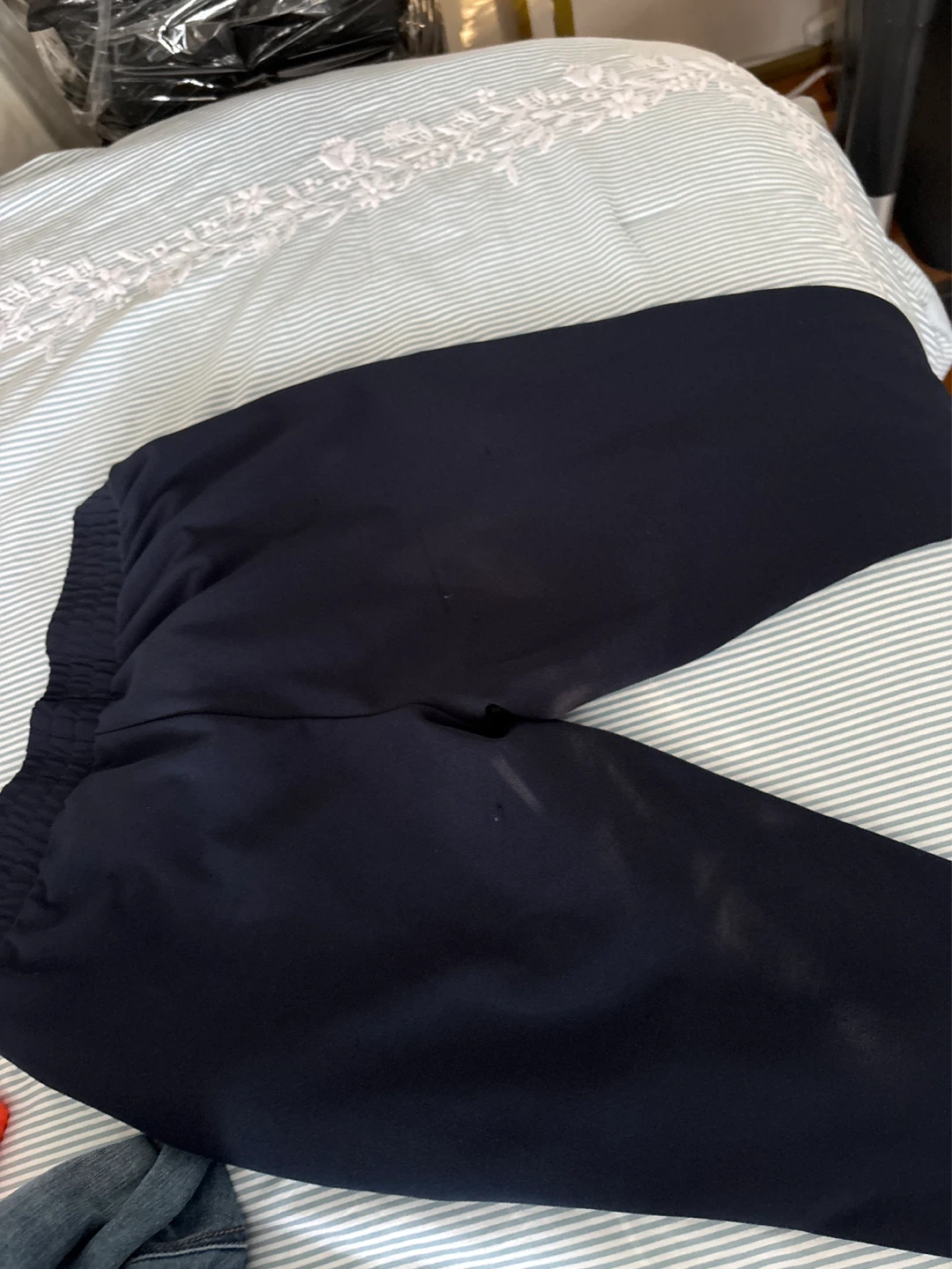 BLOOMOON JEANS Navy Athletic Pants with White Stripe - photo 2