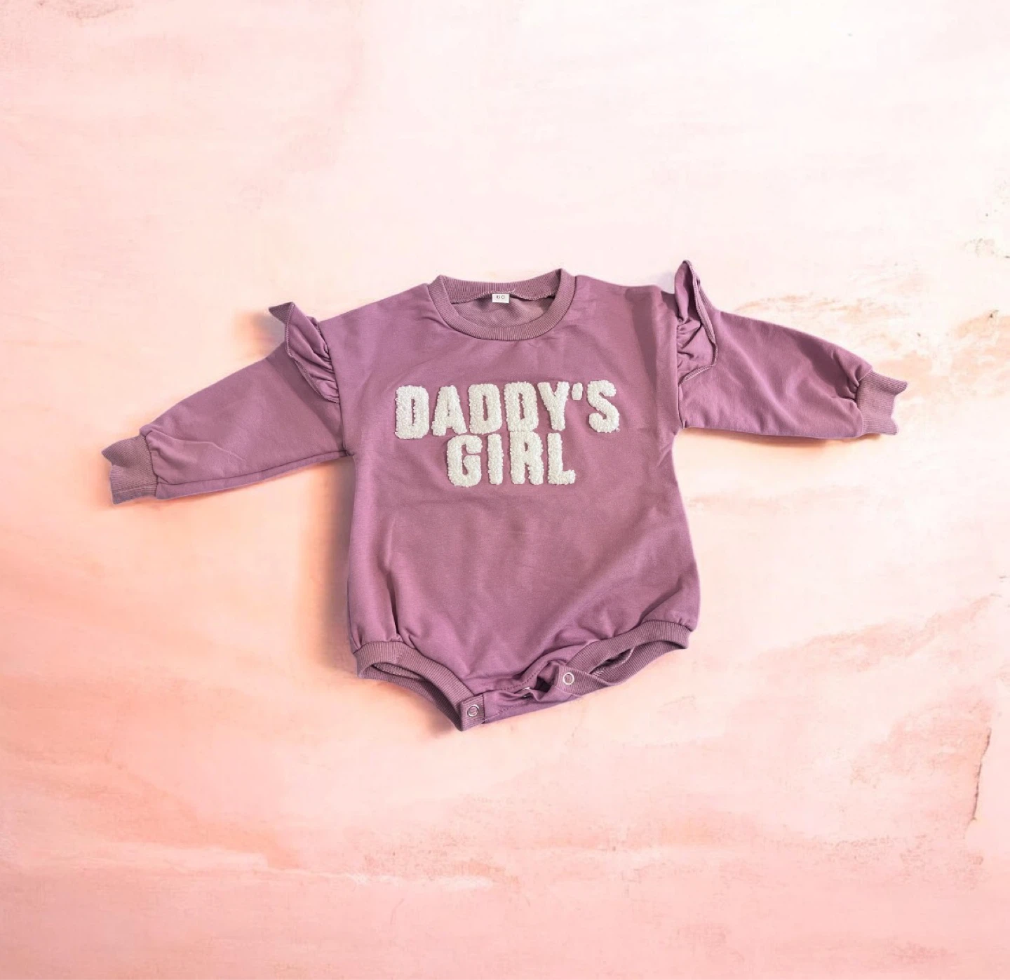 Daddy’s Girl” Romper Sweater – Dusty Mauve Pink – Size 60 (0-3M)