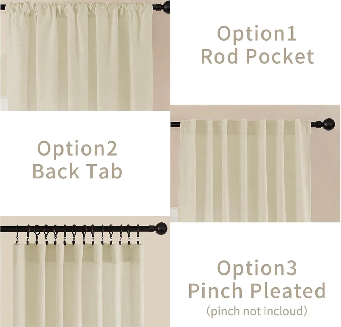 Linen Light Filtering Curtains - photo 2