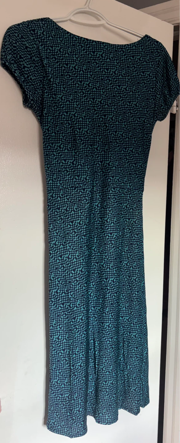 Blue and Teal Patterned Wrap Dress - photo 2