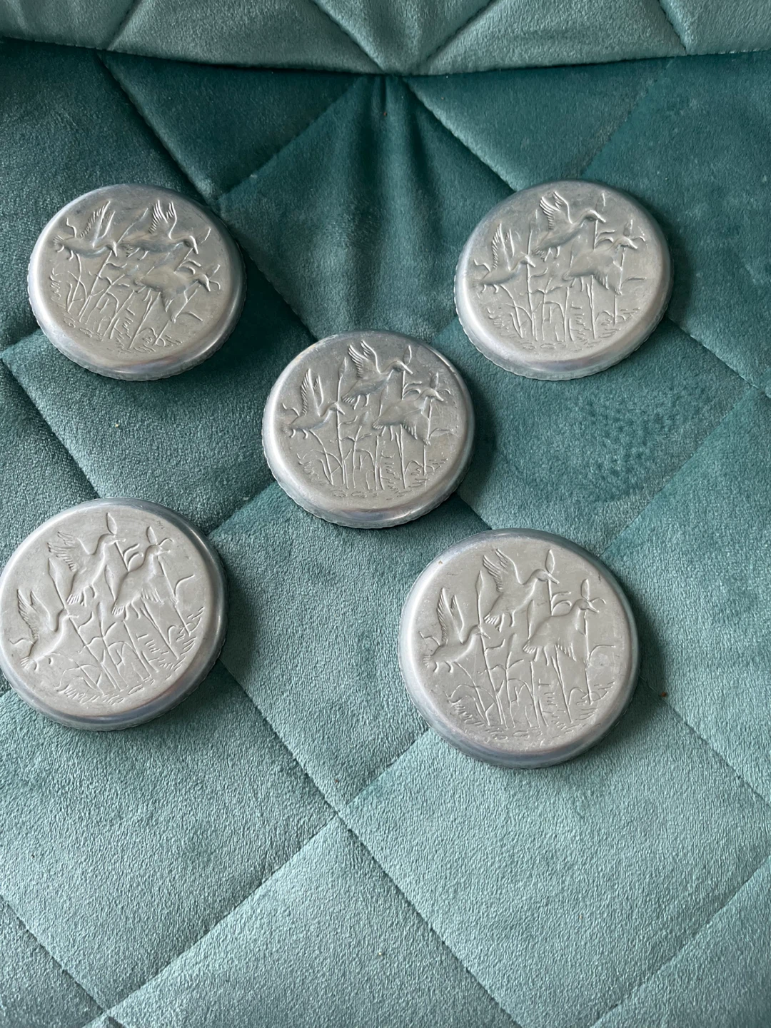 Vintage Aluminum Coasters - Ducks - Set of 8 - photo 4