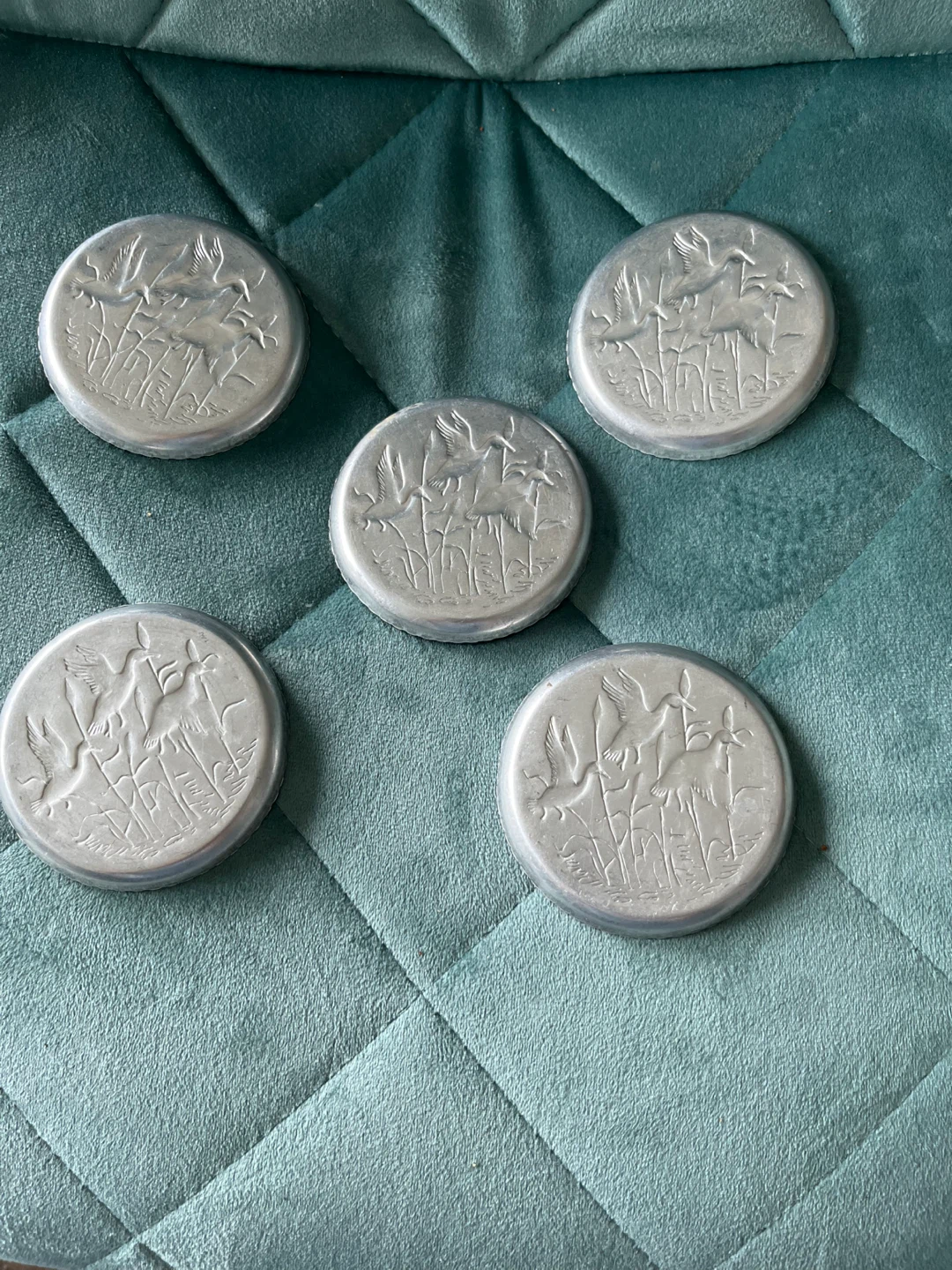 Vintage Aluminum Coasters - Ducks - Set of 8 - photo 3