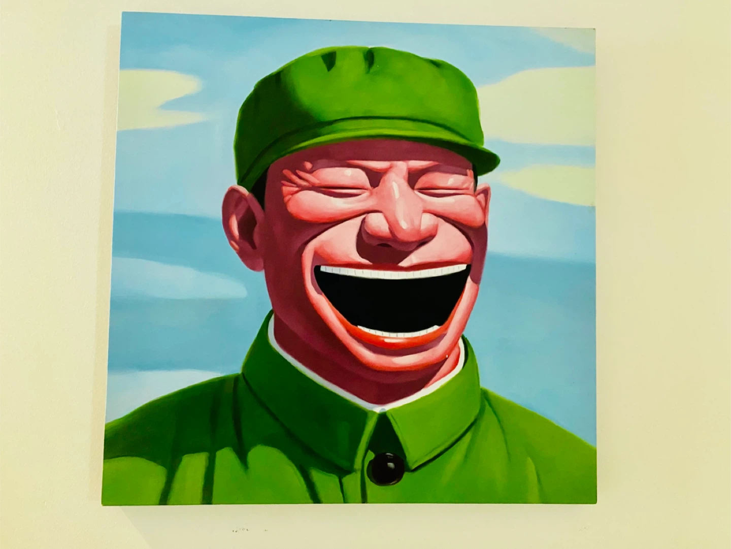Hand-Painted Yue Minjun Style Canvas