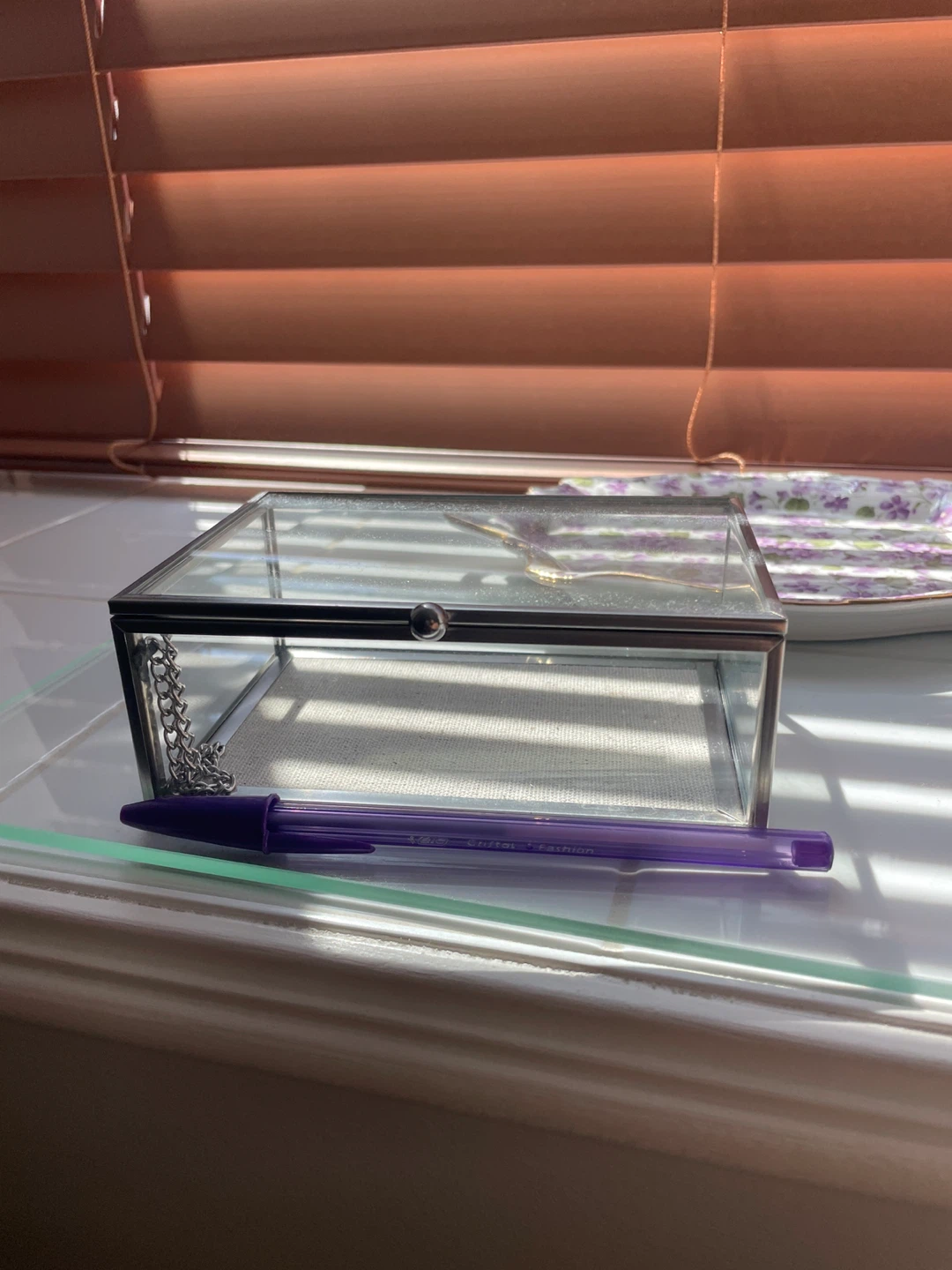 Glass Hinged Jewellery Box - photo 3