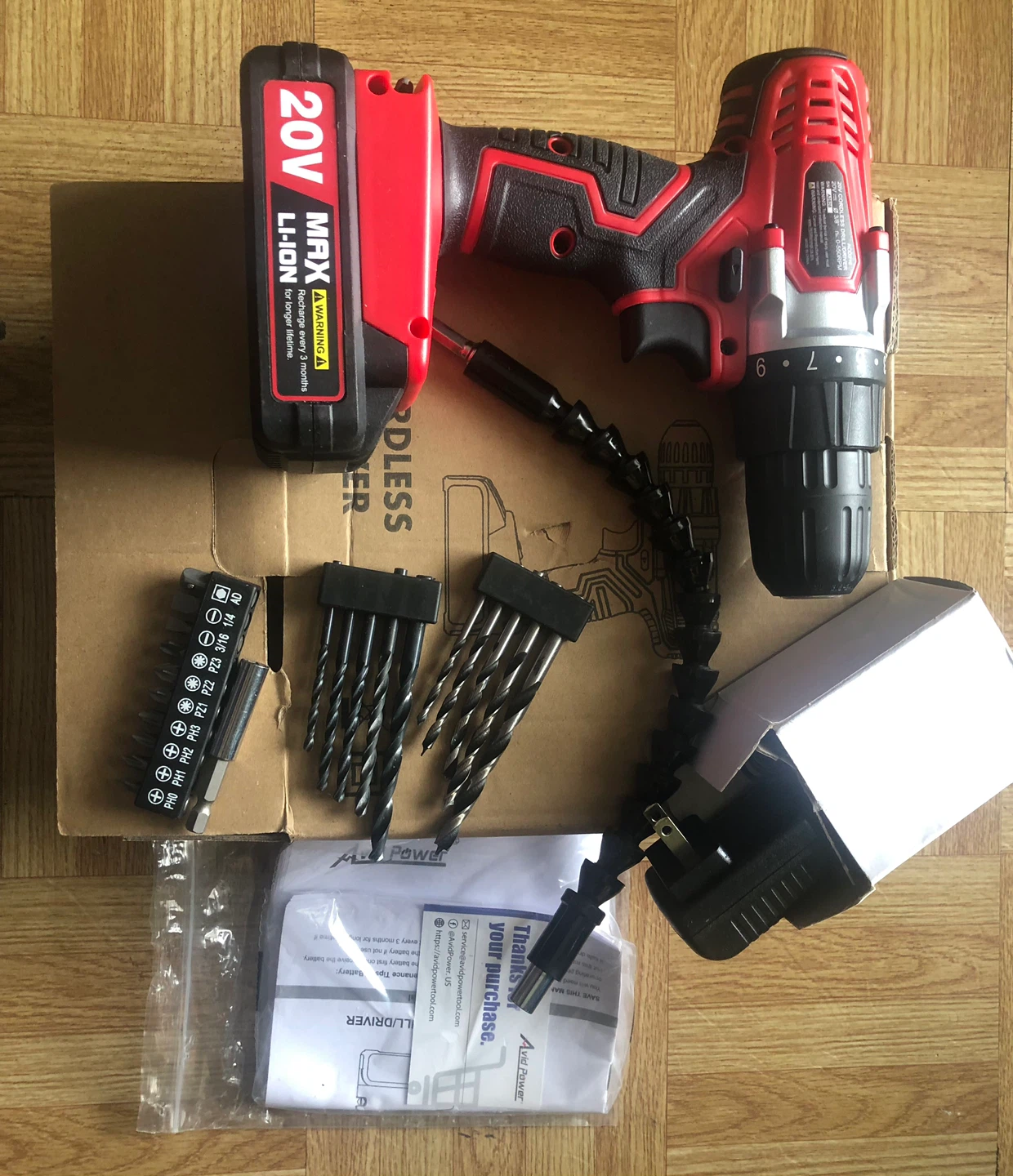 Avid Power 20V Cordless Drill/Driver with Accessories - photo 2