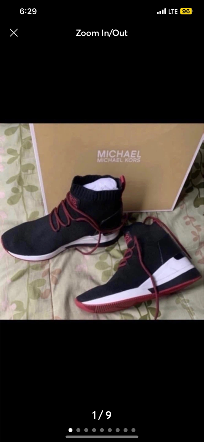 Michael Kors Women's Black & Red Knit Sneakers