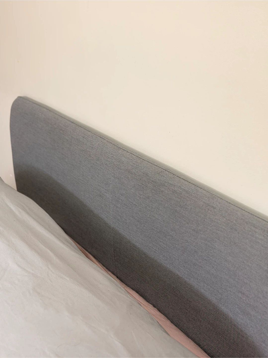 Grey Upholstered Bed Frame with Headboard + Mattress - photo 3