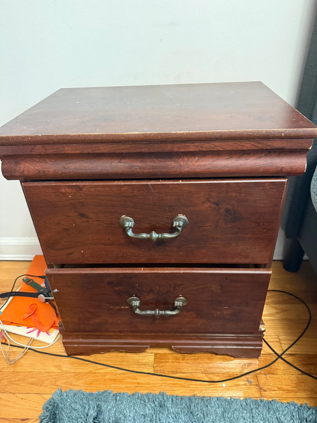 Wooden 2-Drawer Nightstand