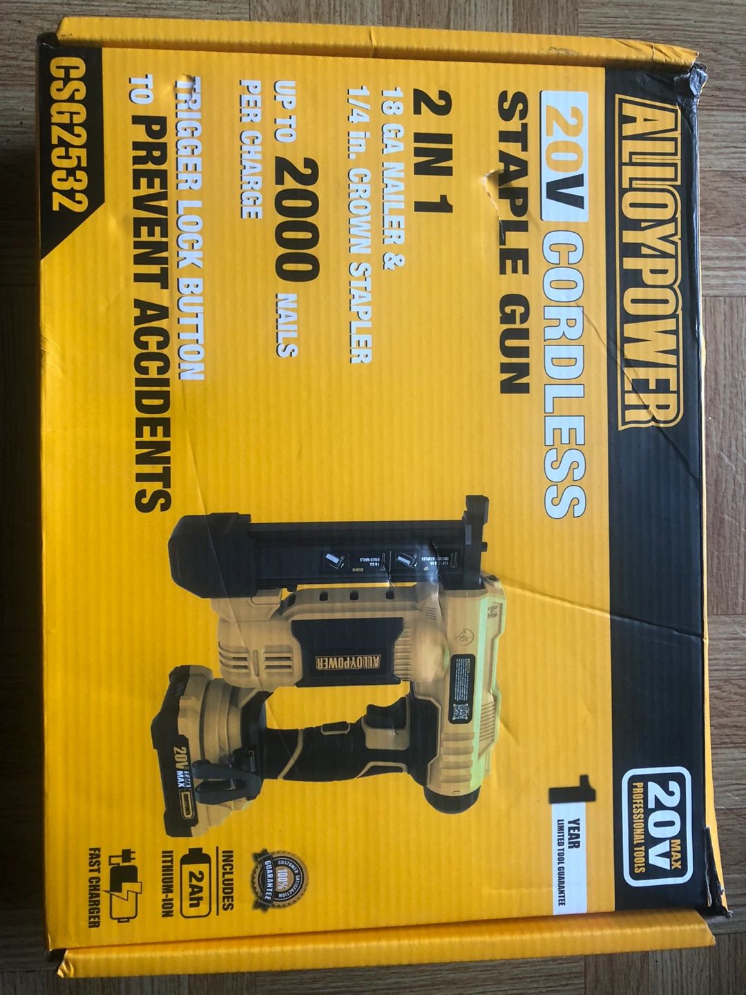 AlloyPower 20V Cordless Staple gun 2-in-1