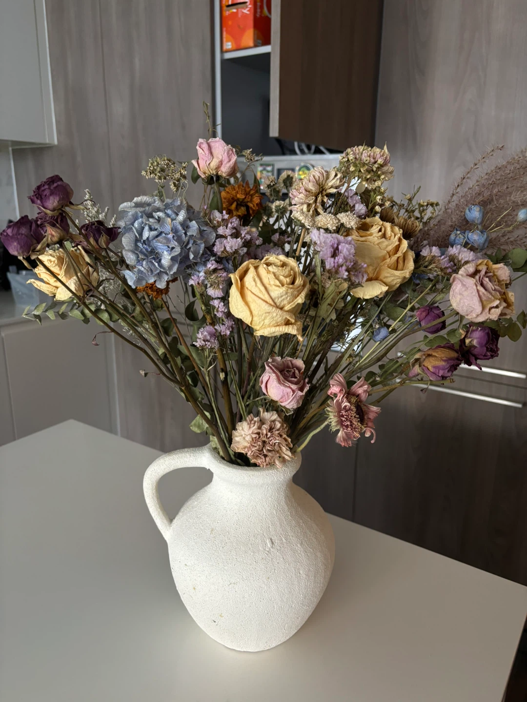 Dried Flower Arrangement in Textured Vase - photo 3