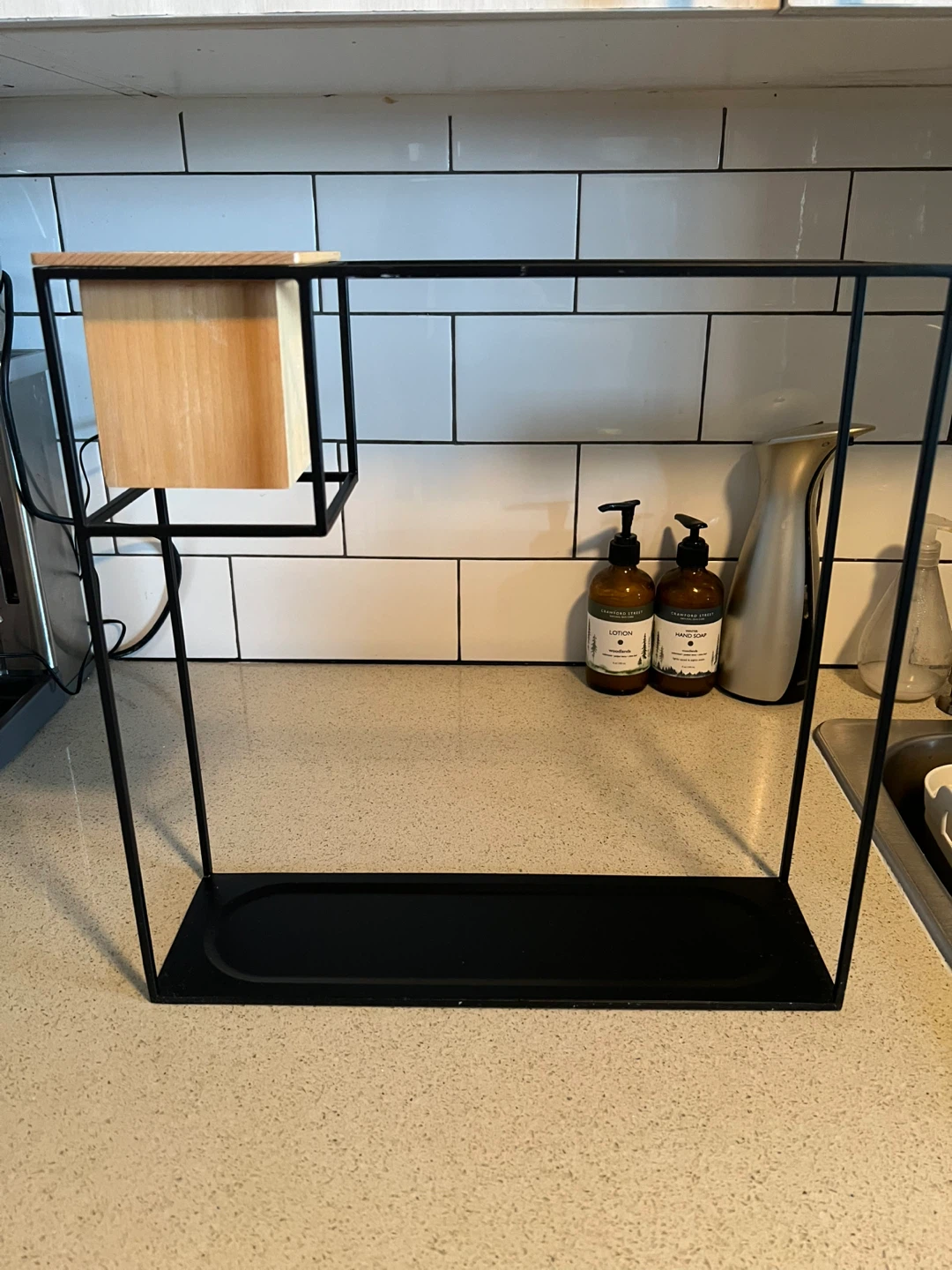 Umbra Black Metal and Wood Shelf Organizer