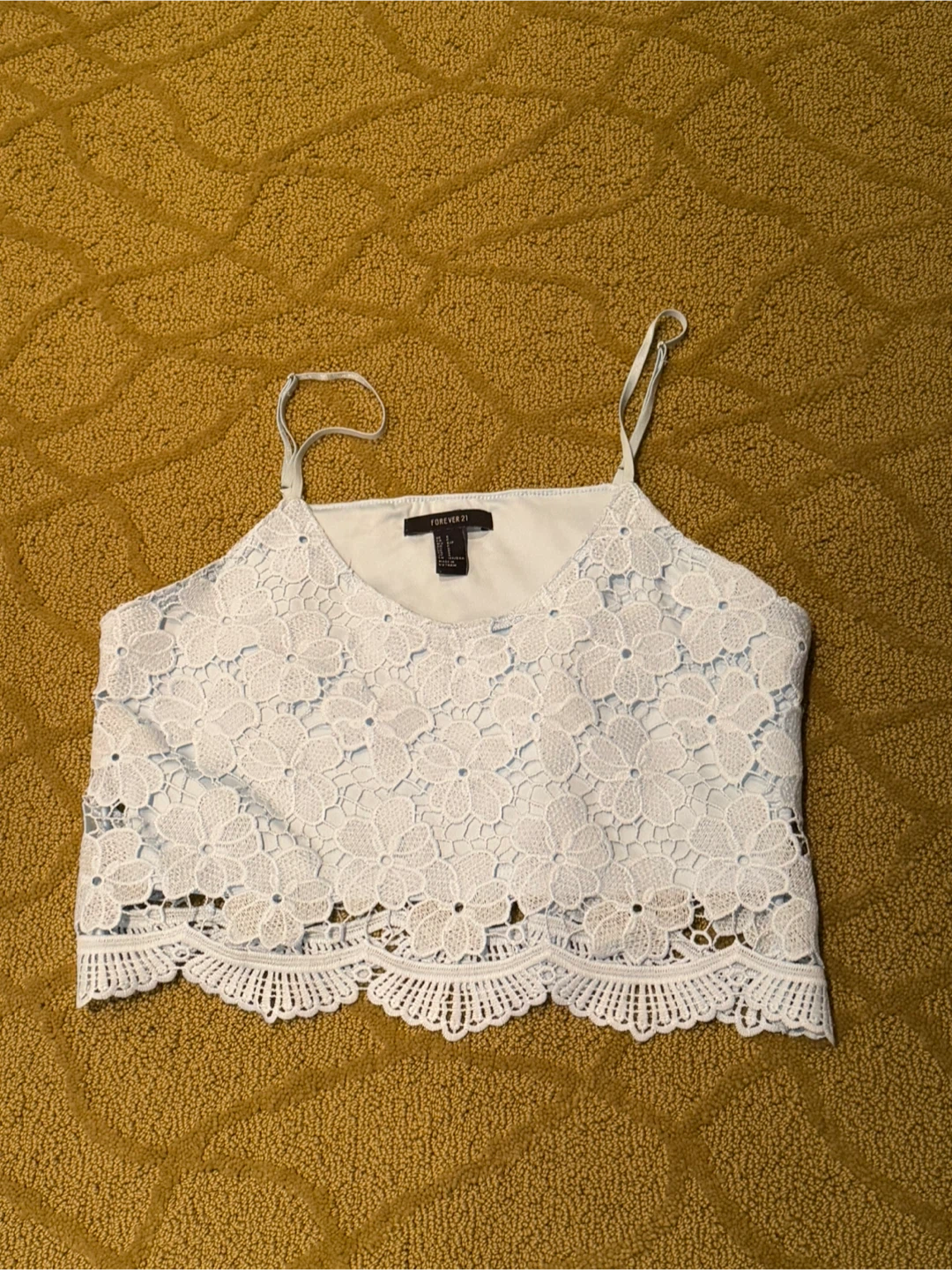 Forever 21 Baby Blue Lace Crop Top - S