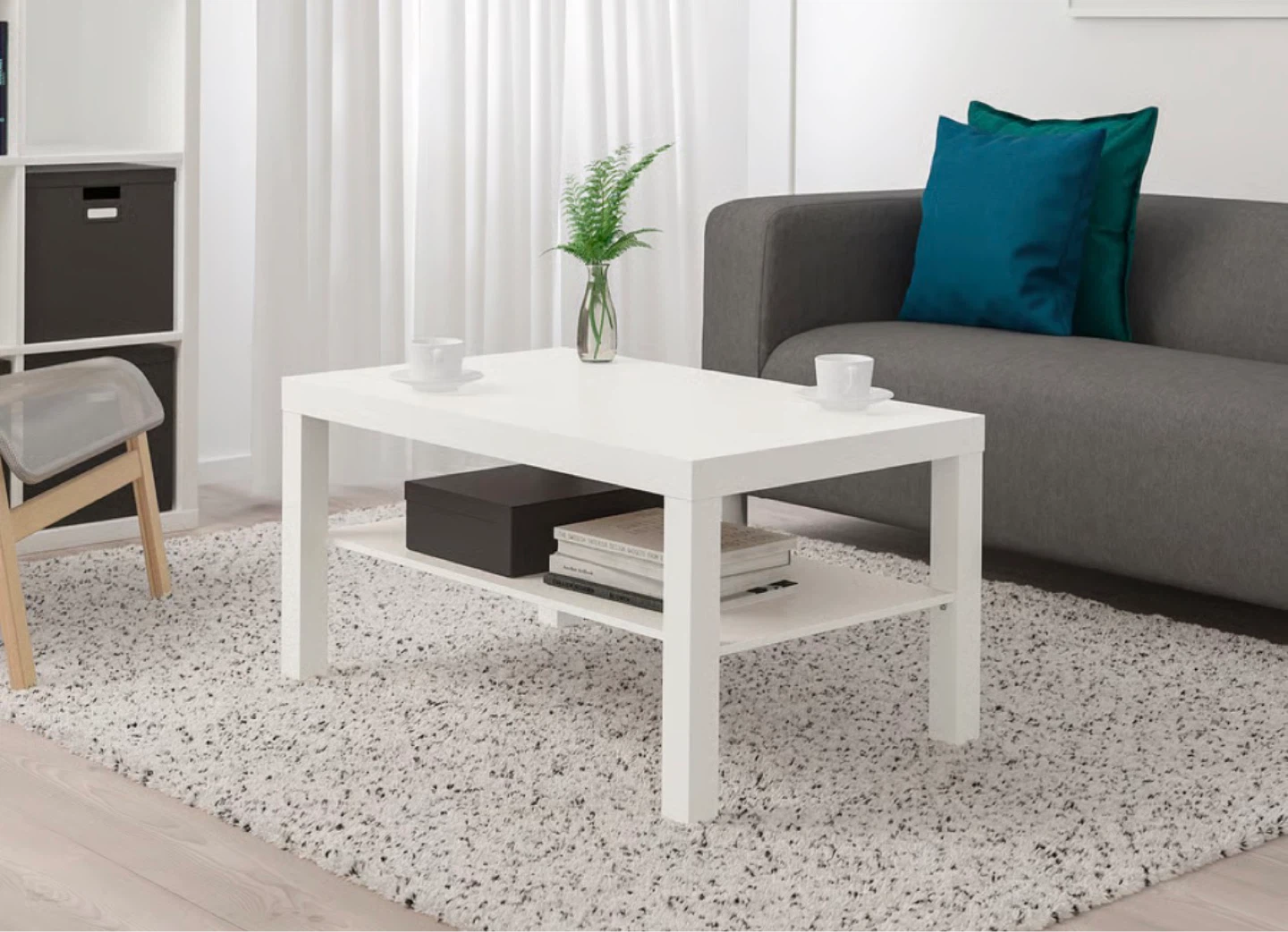 White Coffee Table with Shelf