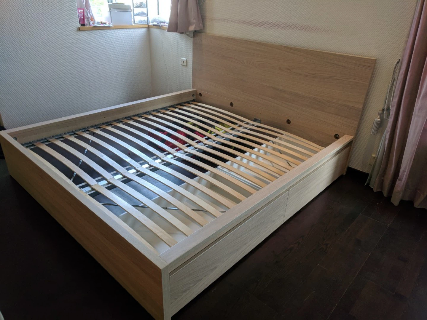 IKEA Malm King Size Bed Frame with 2 Drawers Oak