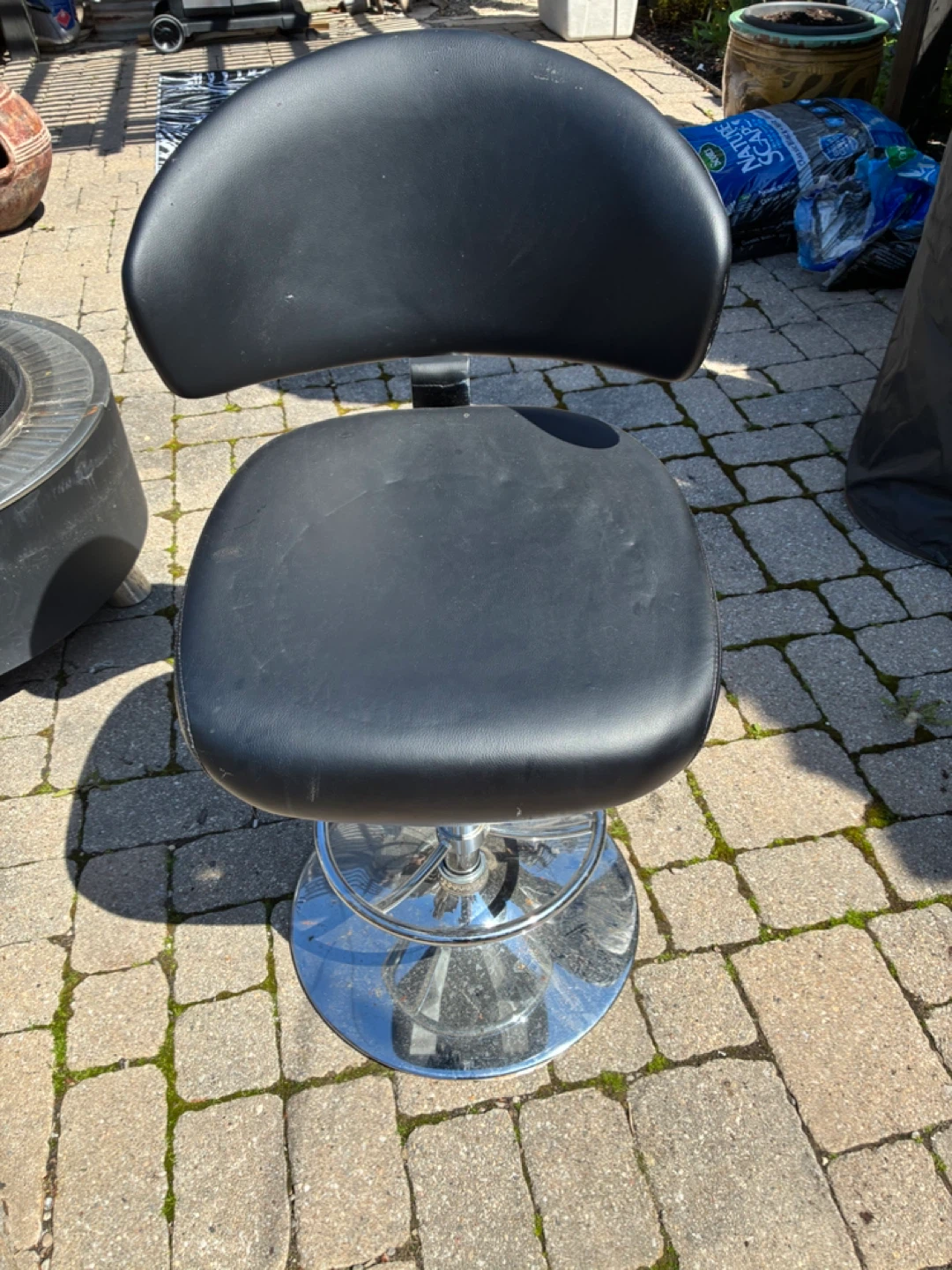 Black Adjustable Bar Stool - photo 2