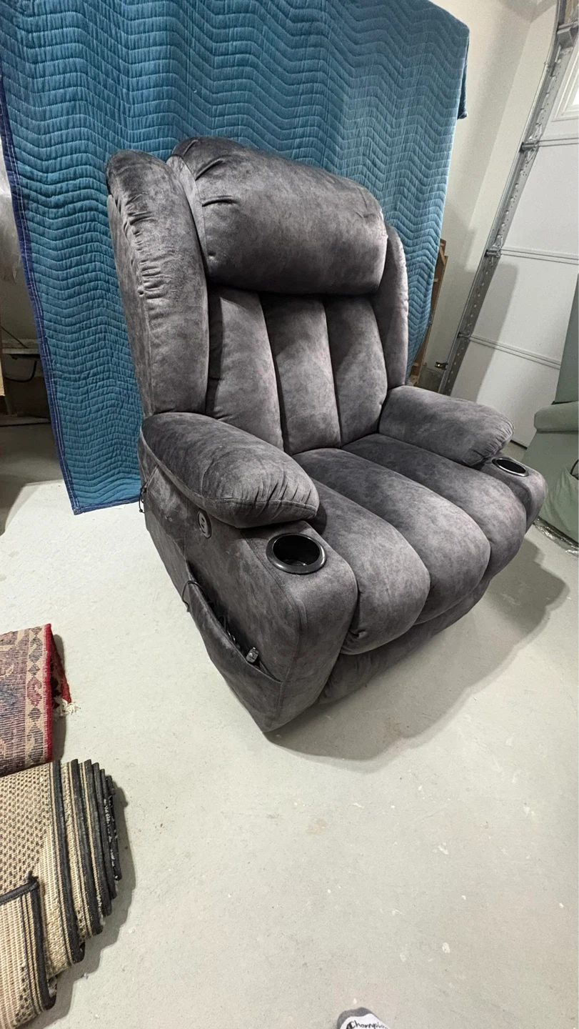 Grey Power Lift Recliner and Massage Chair suitable for elderly