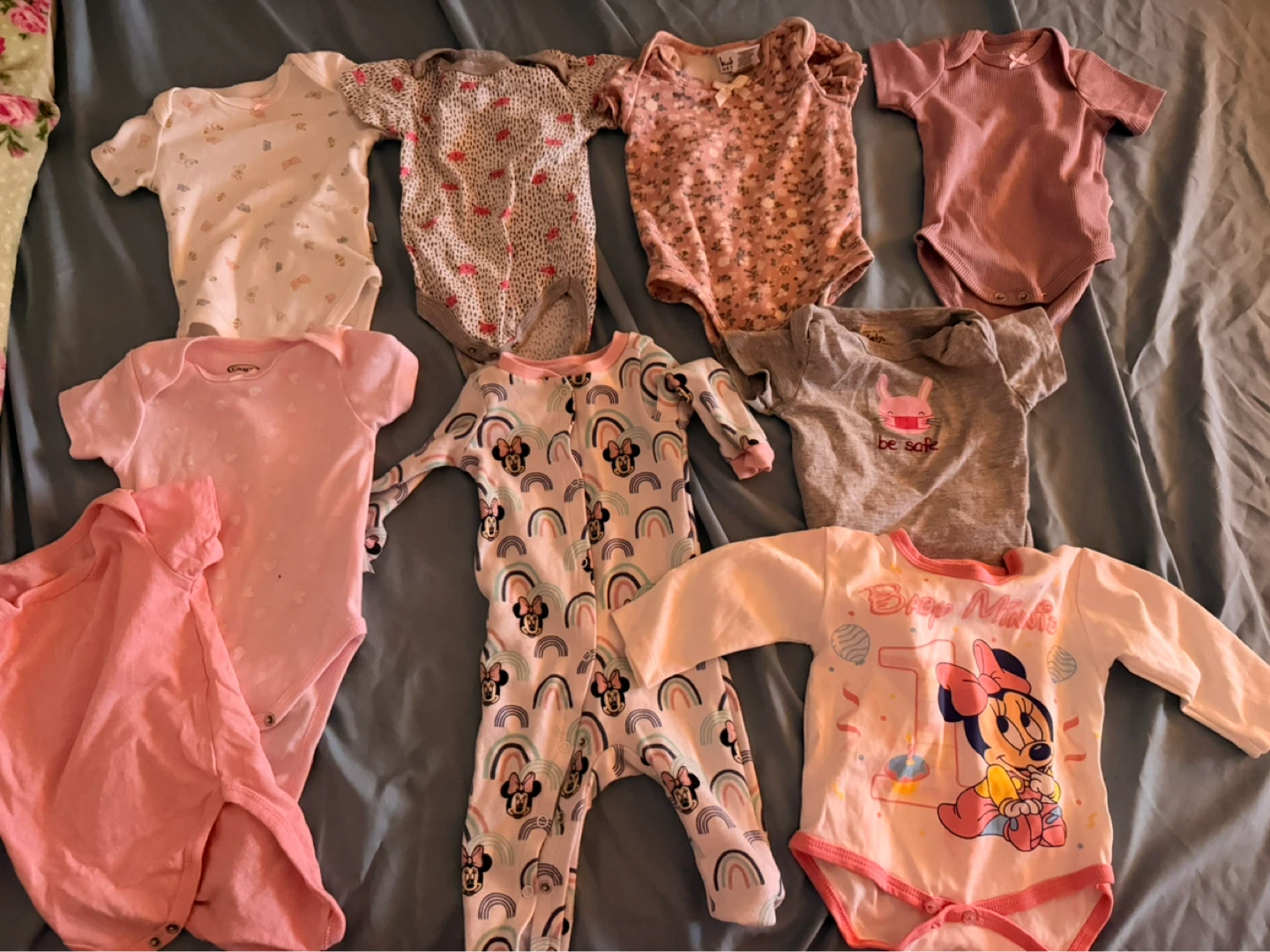 Baby Girl Onesies and Sleepers Lot 3-6