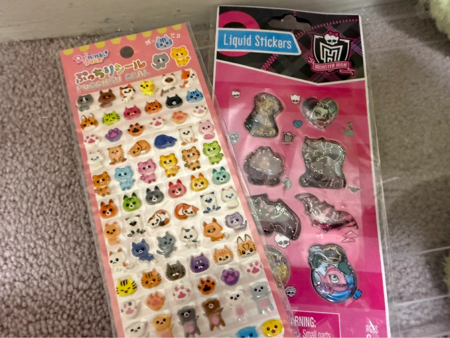 Monster High Liquid Stickers & Cute Cat Pucchi Seal Stickers