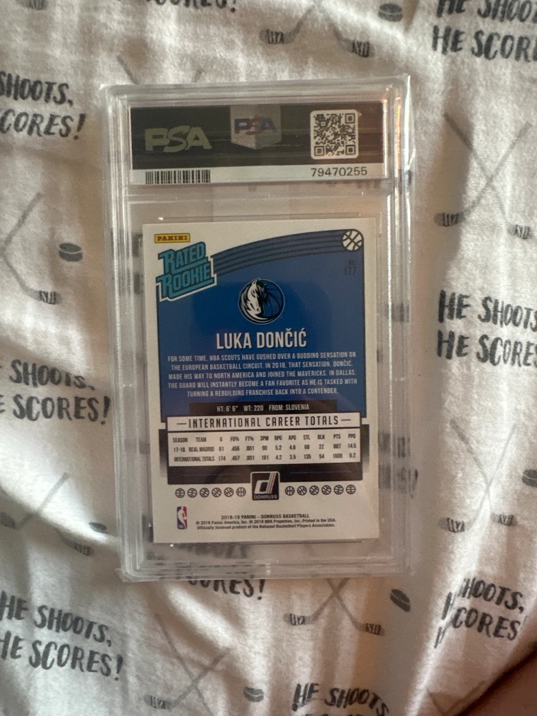 2018 Panini Donruss Luka Doncic Rated Rookie #177 PSA 9 - photo 2