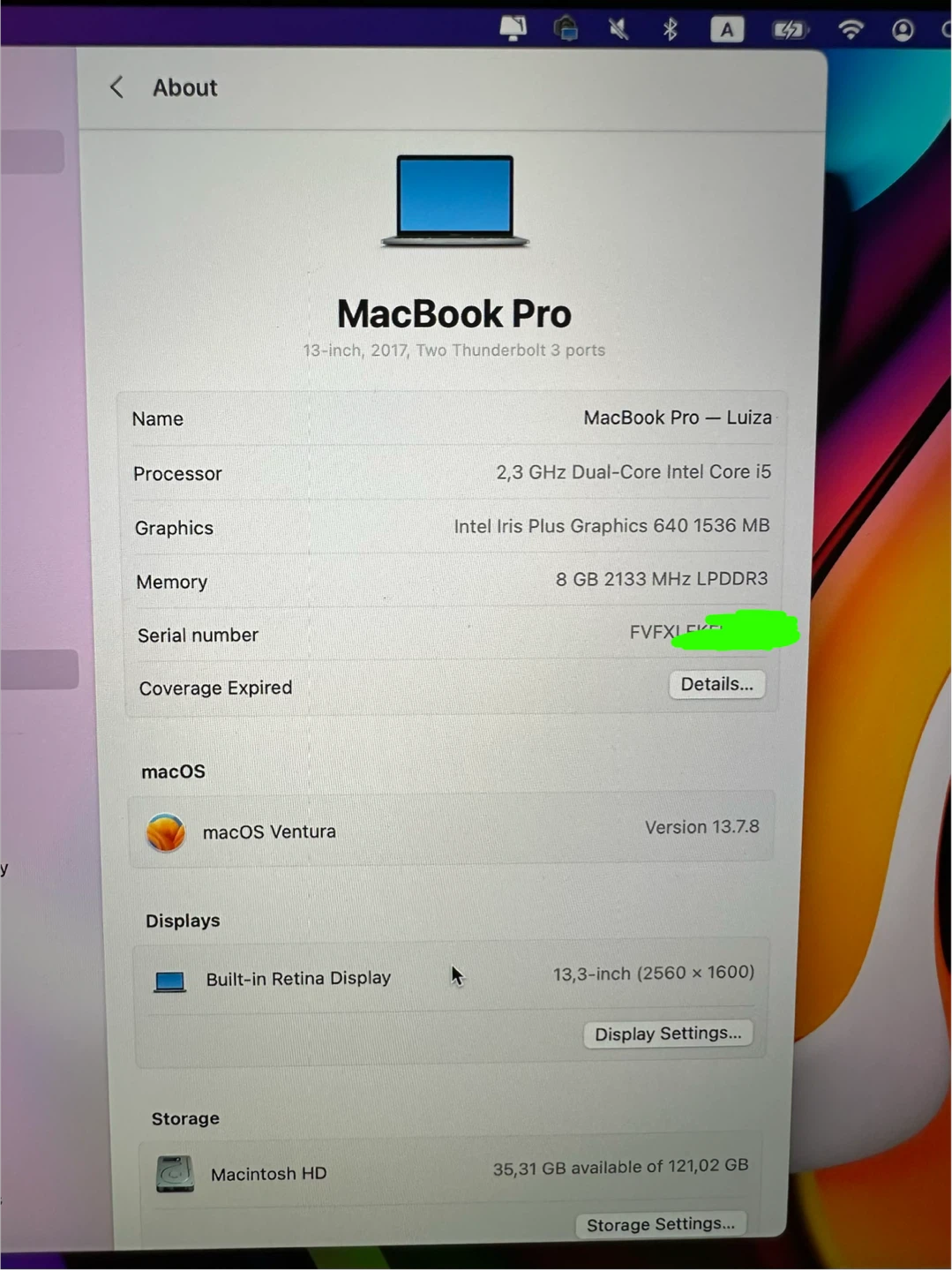 MacBook Pro 13” 2017 / i5 / 8GB / 128GB + USB-C Hub - photo 3