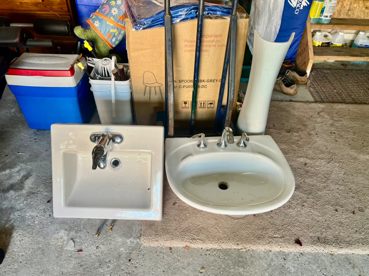 Two Bathroom Sinks with Faucets