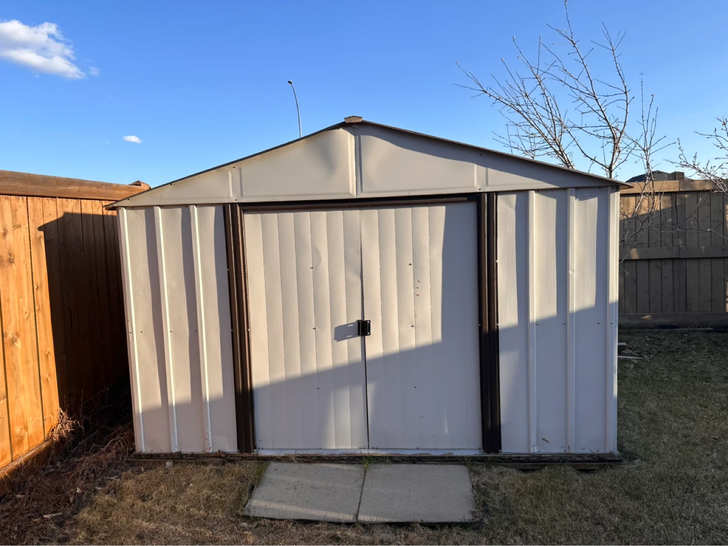 White Metal Storage Shed