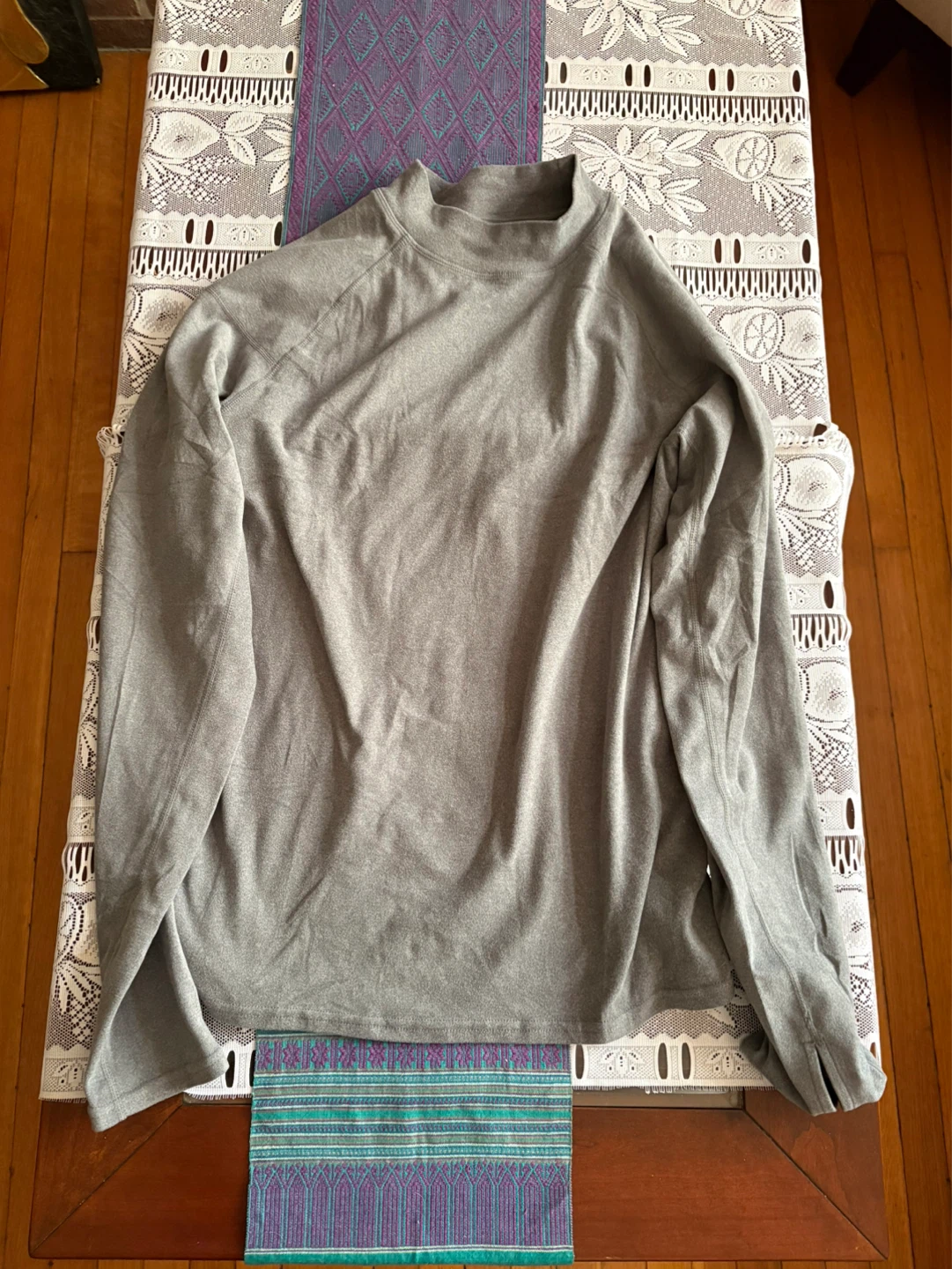 Grey Long Sleeve Mock Neck Shirt