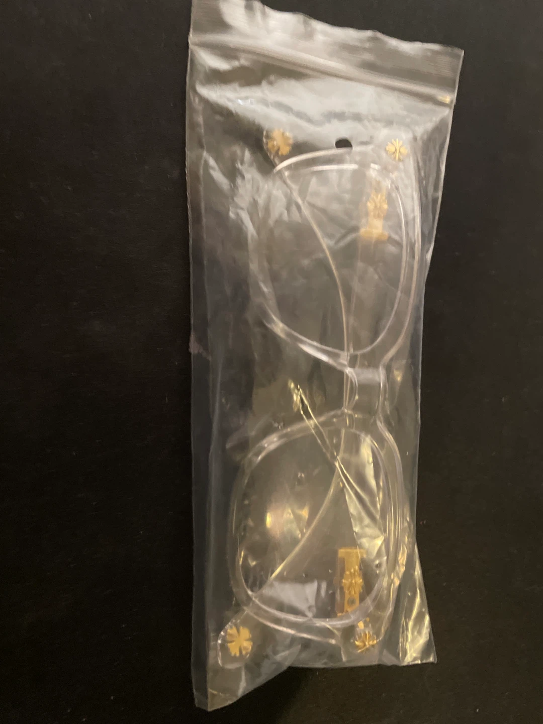 Clear Frame Glasses with Gold Accents - photo 3