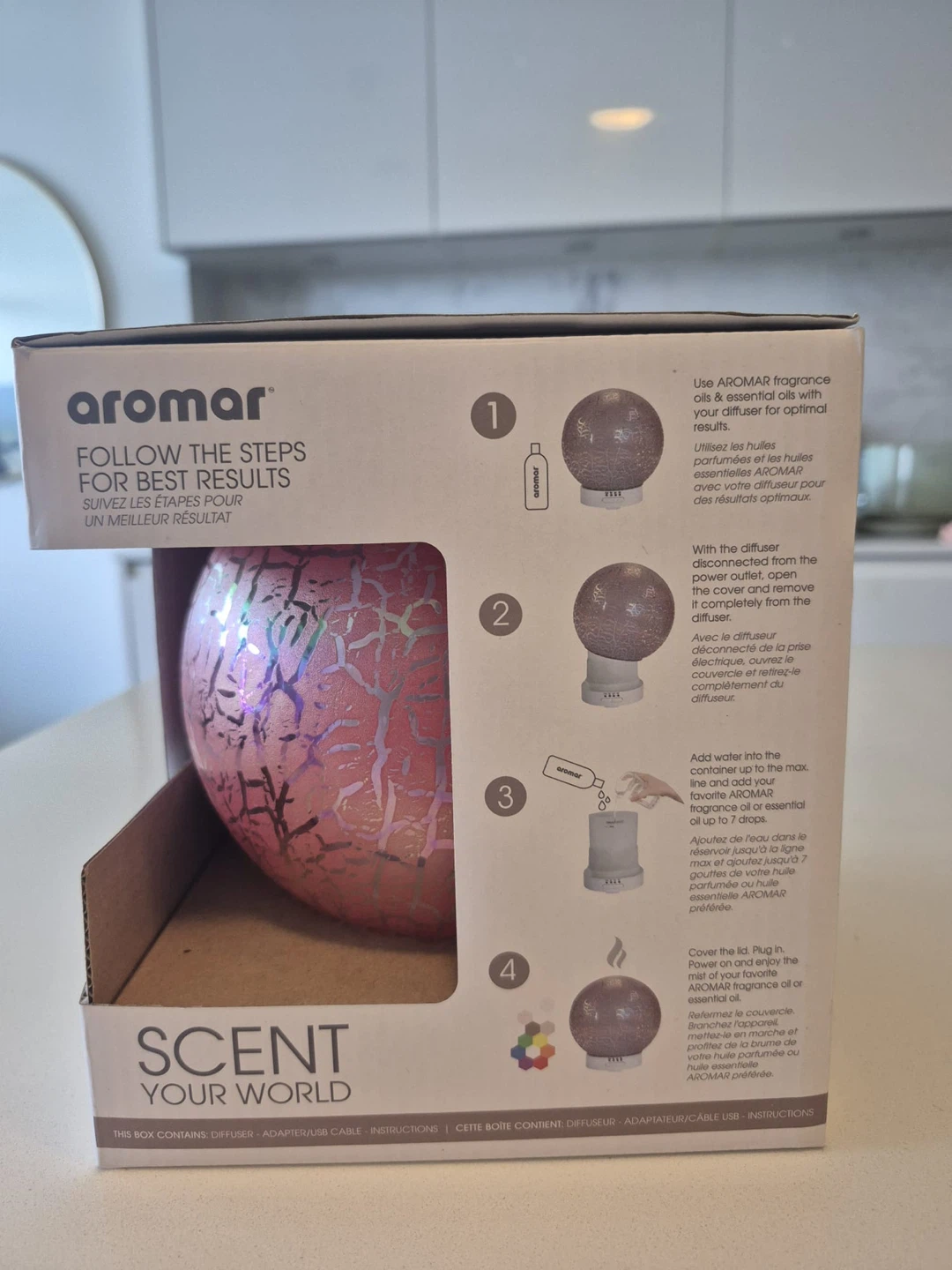 Aromar Magic Ball Pink Prism Ultrasonic Aroma Oil Diffuser - photo 2