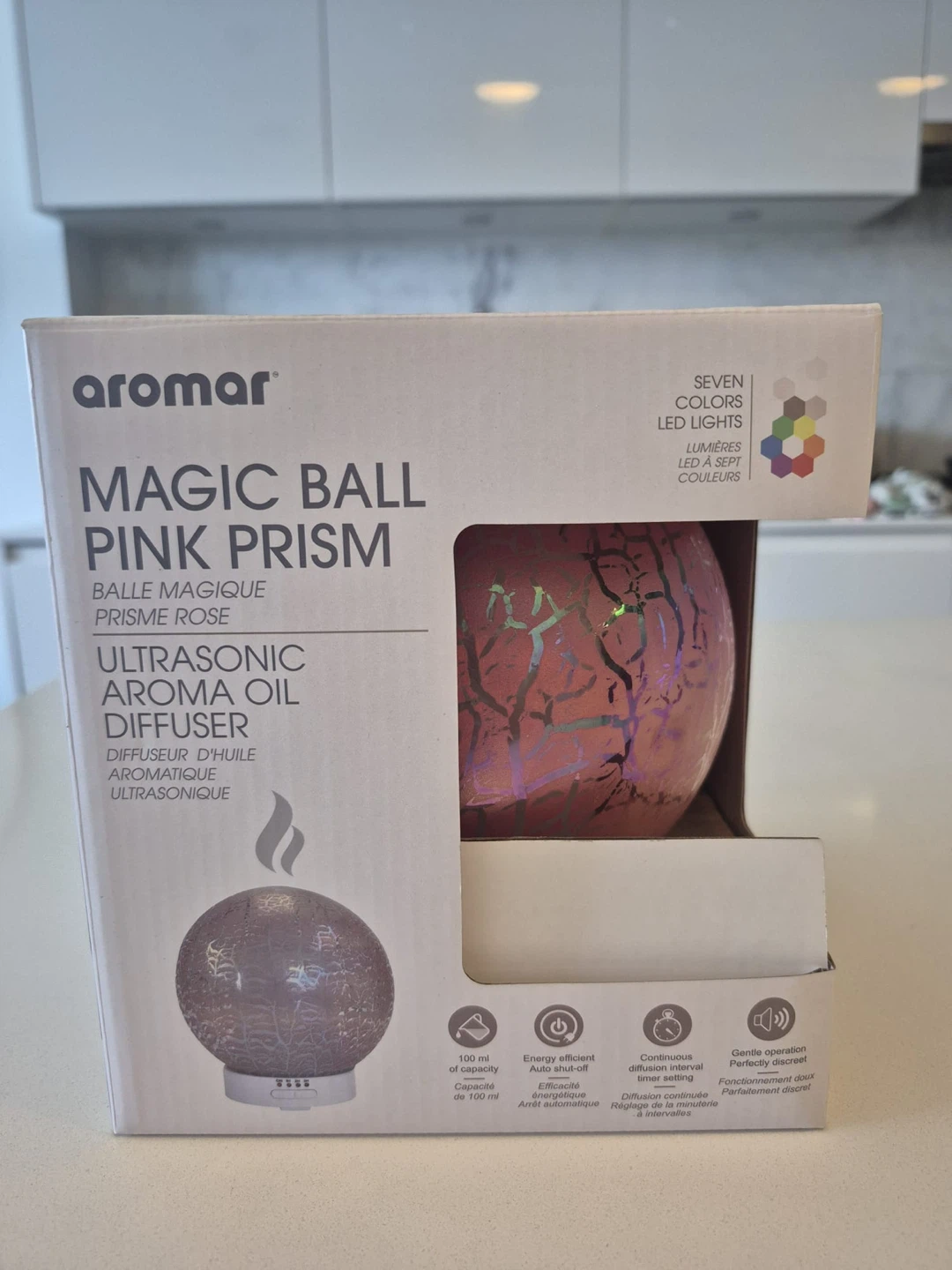 Aromar Magic Ball Pink Prism Ultrasonic Aroma Oil Diffuser