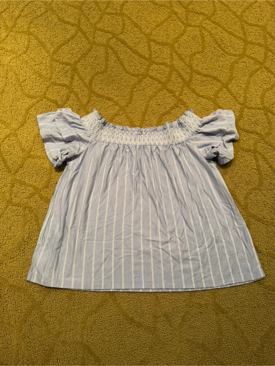 American Eagle Striped Smocked Off-the-Shoulder Top - S - photo 2