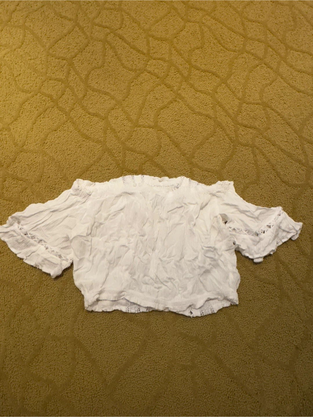 White Off-the-Shoulder Cropped Blouse - S - photo 2