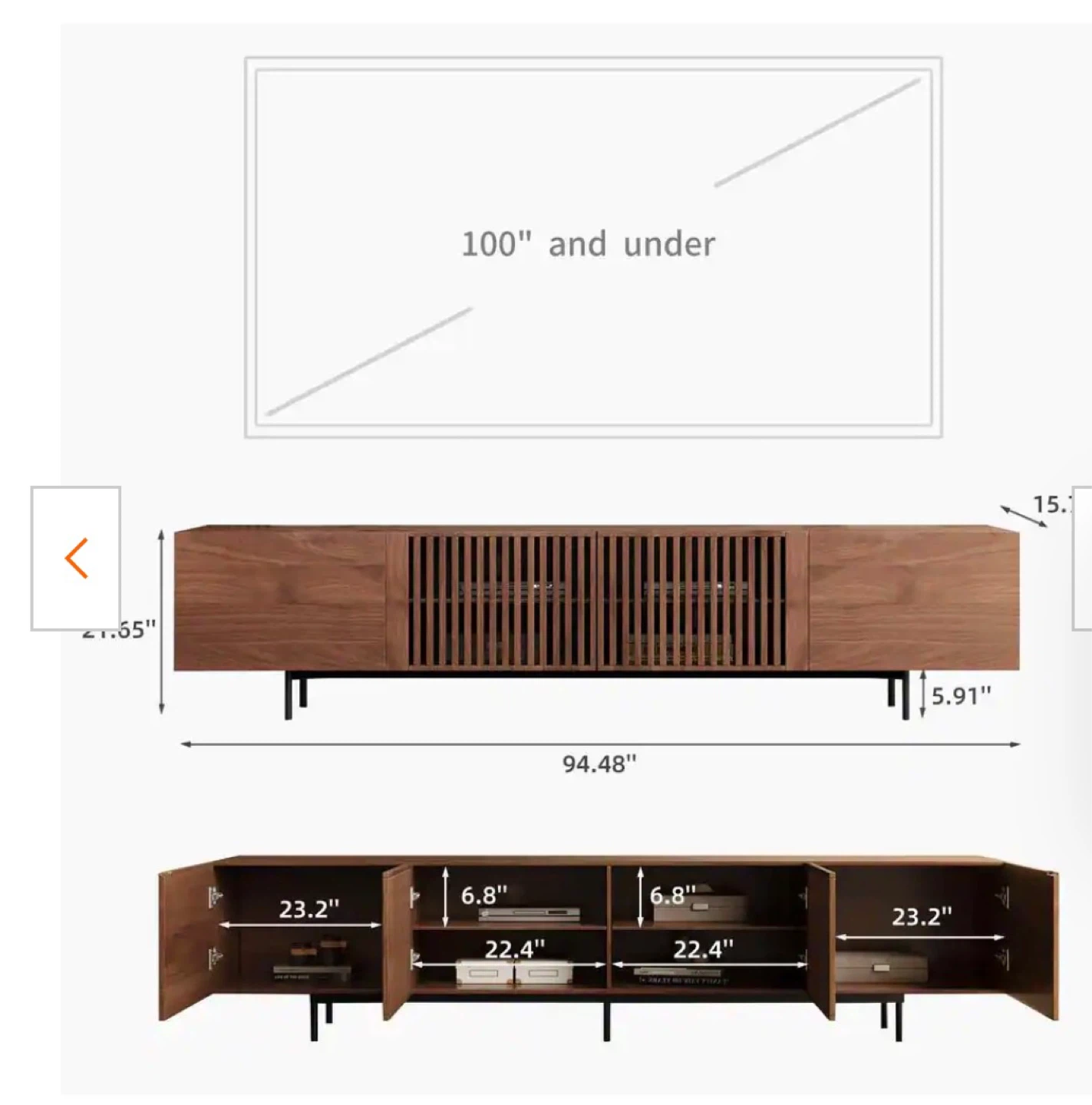 Mid-Century Modern Walnut Media Console - photo 3
