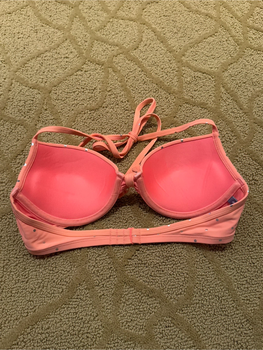 Aerie Coral Polka Dot Bikini Top Size 32C - photo 2