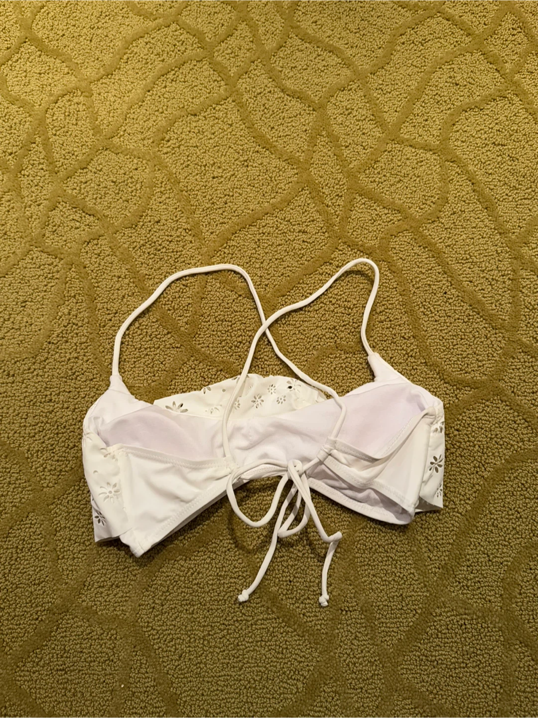 White Eyelet Bikini Top - S - photo 2