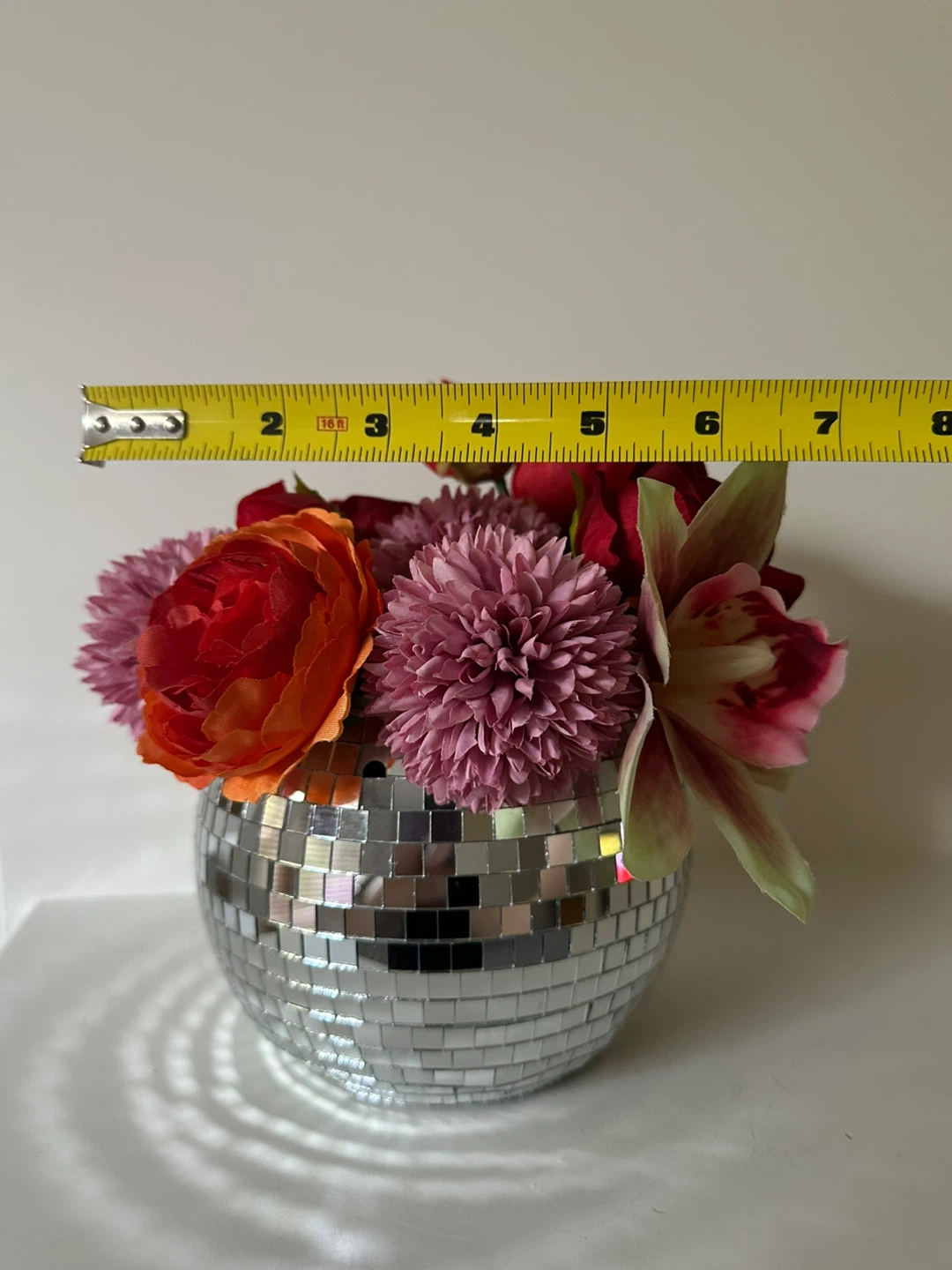Disco Ball Vase with flowers - photo 3
