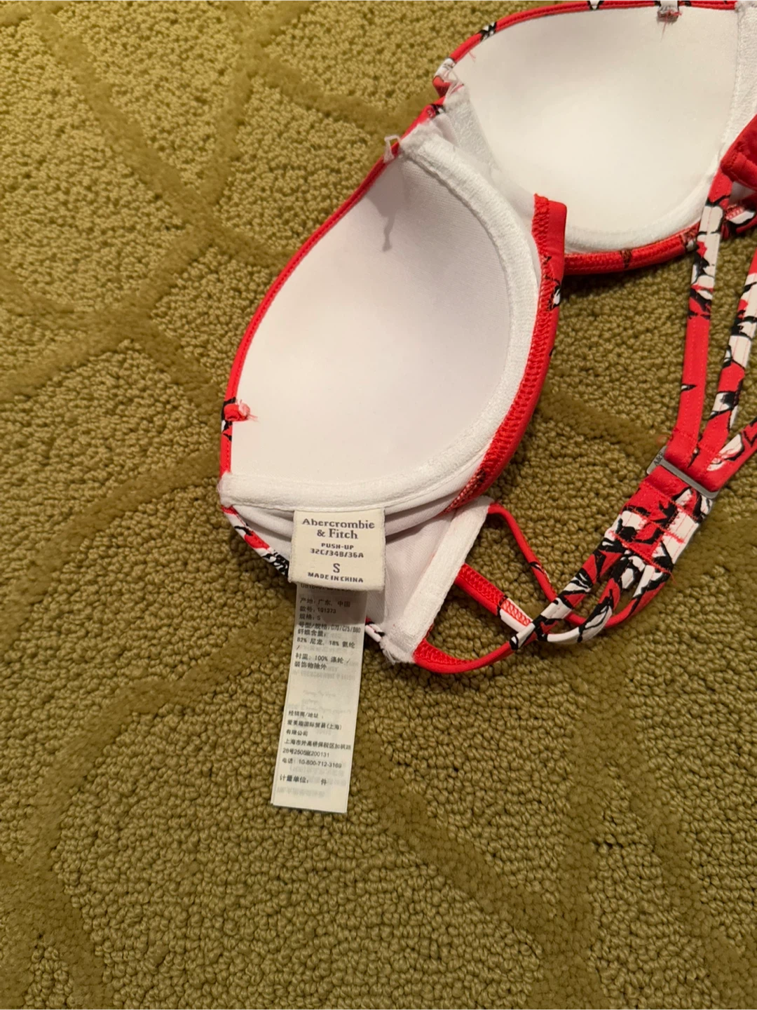 Abercrombie & Fitch Red Floral Bikini Top - S - photo 3