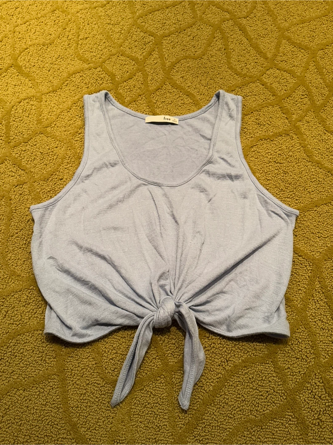 Wilfred Free Blue Tie-Front Crop Tank Top - Size M