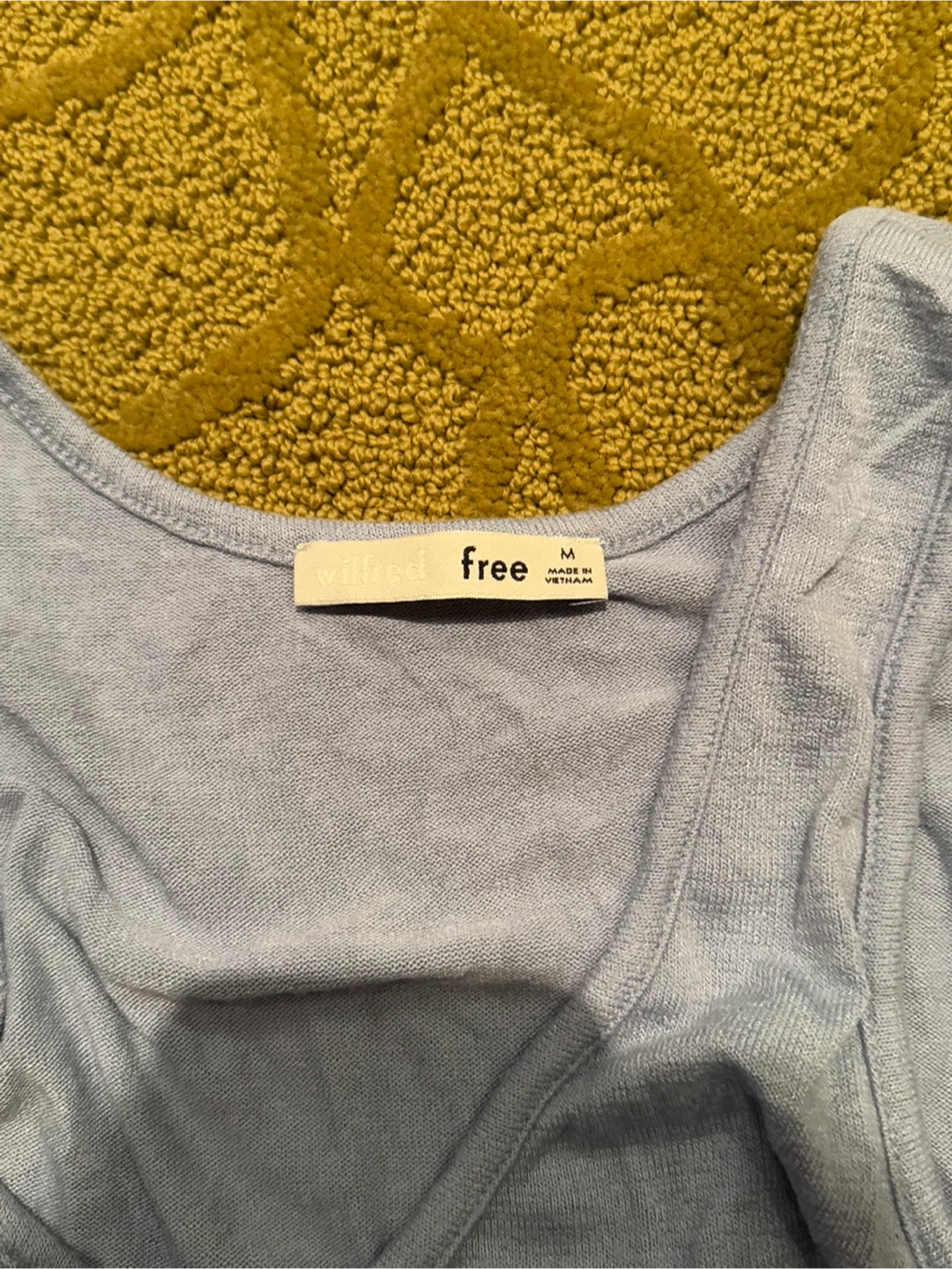 Wilfred Free Blue Tie-Front Crop Tank Top - Size M - photo 3