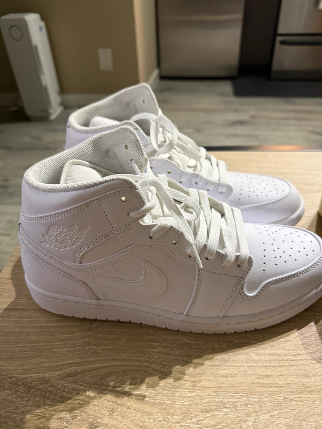 White Air Jordan 1 Mid Sneakers