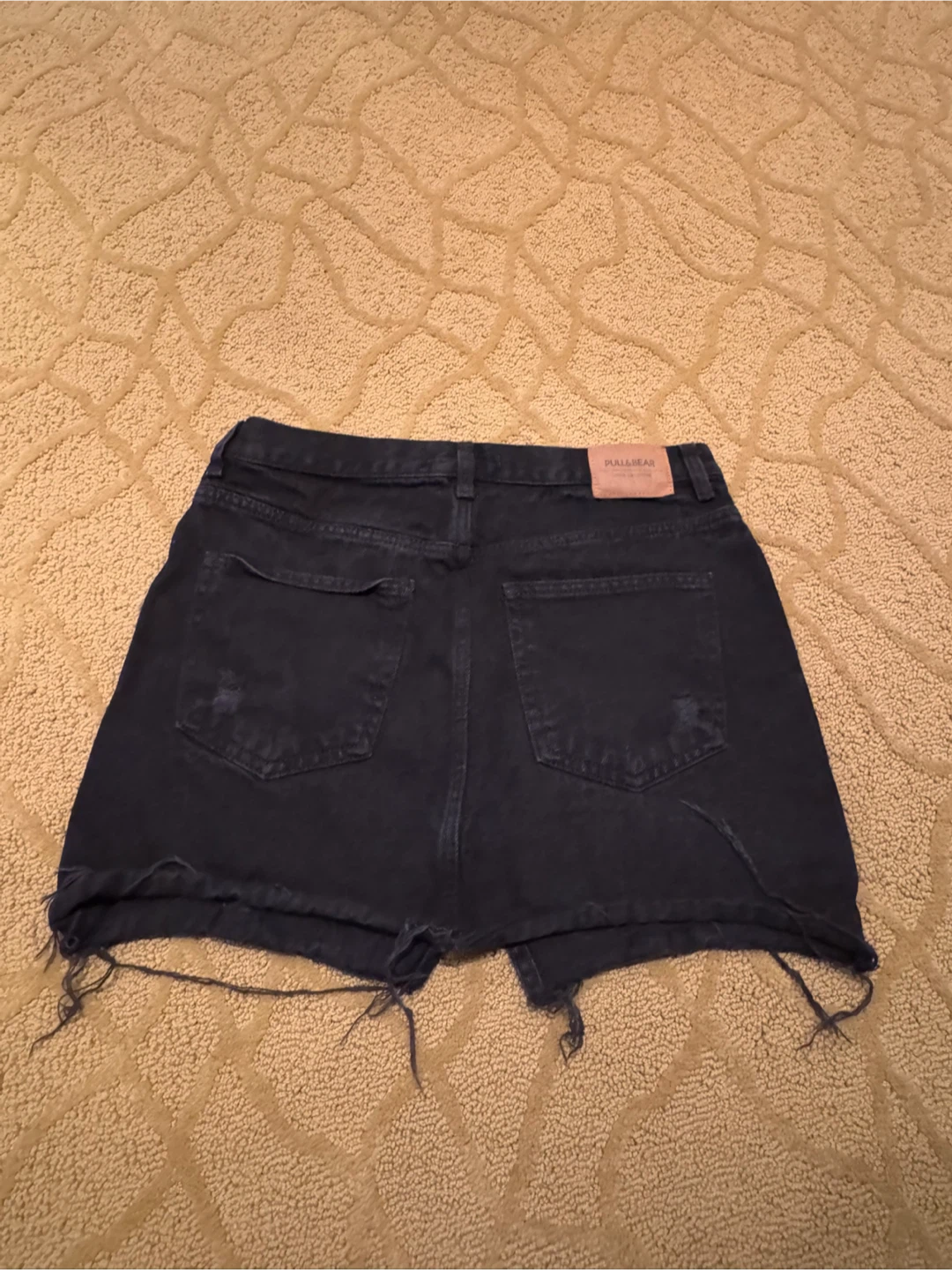 Pull & Bear Black Distressed Denim Skirt - L - photo 2