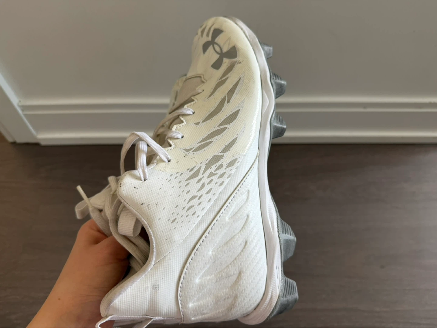 10 US Under Armour White Football Cleats Size 10 - photo 2