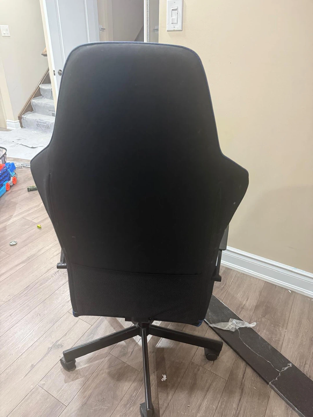 Black Gaming Chair with Blue Trim