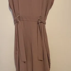 ASOS Mauve Mock Neck Sleeveless Belted Midi Dress