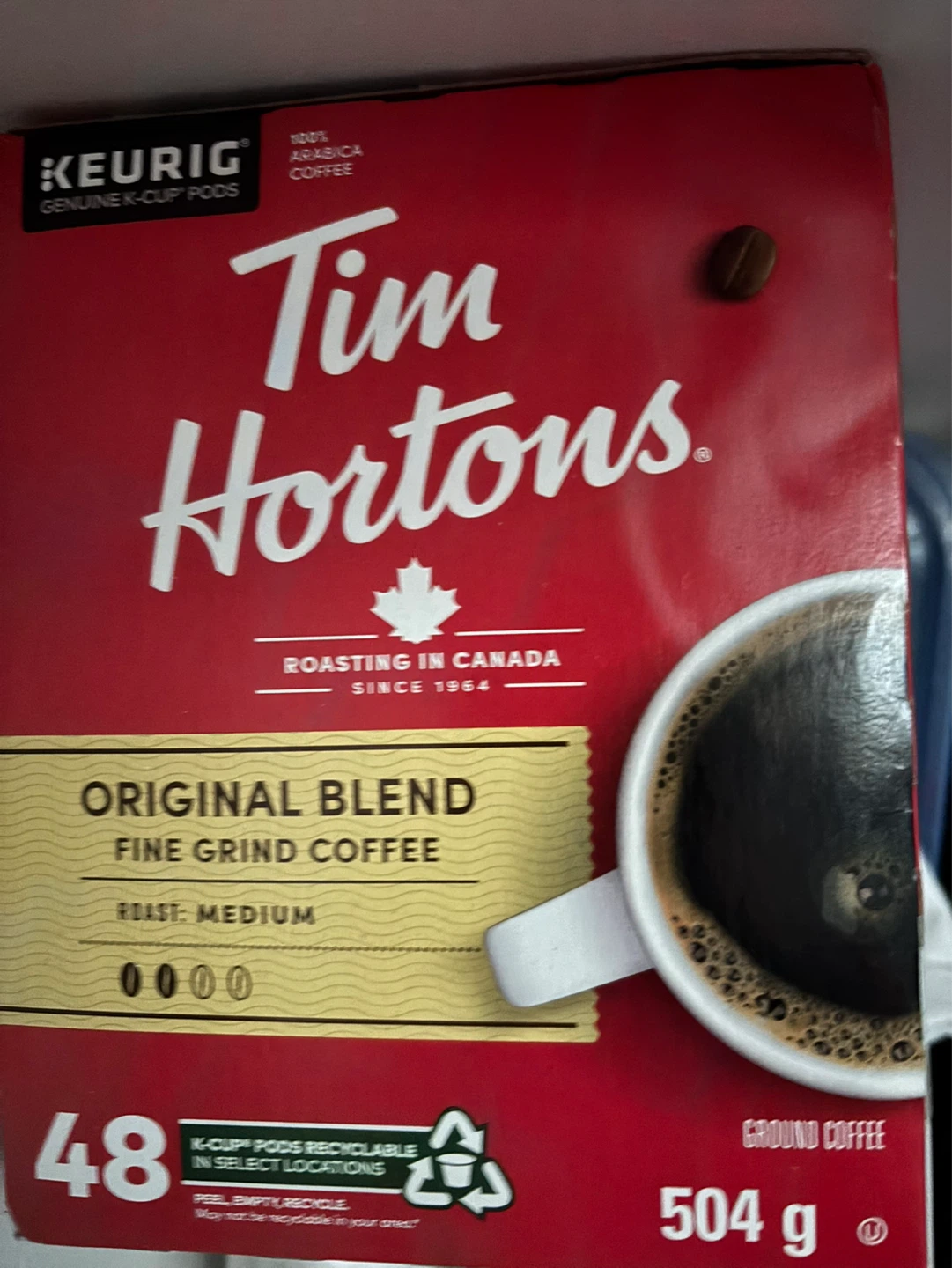 Tim Hortons Original Blend Fine Grind Coffee K-Cups, 48 Count